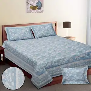 New Design luxury soft factory Supplier Cotton Bed Sheet Set Printed Flat Bed Sheet
