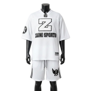 Ensemble short en jersey de polyester léger à motif uni, design de panneau blanc et noir avec logo personnalisé, tissu 190 GSM - Product Image 1
