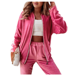 FOB Price Lady Hoodie Two Piece Set High Quality <b>Velvet</b> Tracksuit <b>Women</b> Soft Breathable <b>Jogger</b> Set Casual <b>Women</b> Velour Tracksuit - Product Image 2