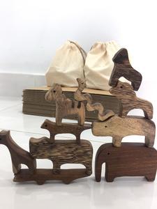 Animal de la forêt en bois animaux Montessori cadeau en bois pour enfants ensemble de jeu jouet pour tout-petits - Product Image 4