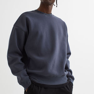 Basics algodón Slim Fit Streetwear personalizado cuello redondo sudadera hombres alta calidad cuello redondo sudaderas sudadera personalizada - Product Image 3