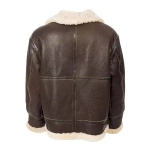 <b>Sheepskin</b> B3 Flight Brown Leather <b>Jacket</b> - Product Image 2