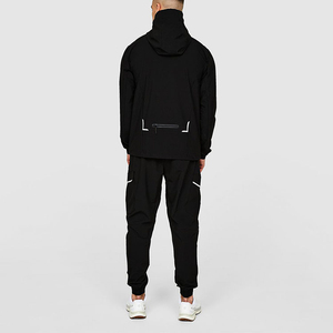 Conjunto Deportivo de Chaqueta Cortavientos Reflectante para Hombre, 2 Piezas, con Cremallera y Múltiples Bolsillos - Product Image 6