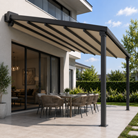 Auvent rétractable en PVC imperméable pour balcon, jardin, terrasse et bord de piscine - Utilisation hôtelière, télécommande