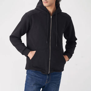 Vente en gros OEM Sweats à capuche zippés vierges personnalisés pour hommes en coton épais Sweats à capuche pour hommes avec logo personnalisé unisexe - Product Image 3