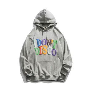Sweat à capuche zippé respirant pour homme en molleton doux avec impression en relief de haute qualité, style streetwear pour l'hiver, en polyester/coton – Grande Vente - Product Image 3