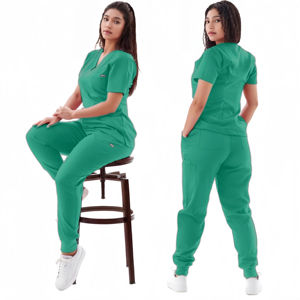 Conjunto de Uniforme Médico Multicolor, Ropa Clínica para Enfermeras, Uniformes de Enfermería, Blusa de Manga Corta con Cuello en V y Pantalones con Bolsillos - Product Image 4
