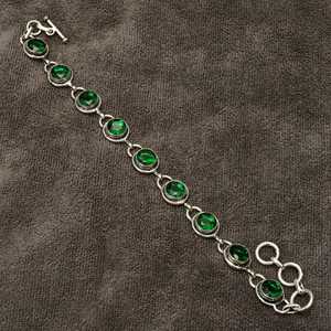 Pulsera de Plata de Ley 925 con piedras preciosas de tanzanita, joyería diaria hecha a mano para mamá y su regalo de fiesta religiosa cristiana - Product Image 1