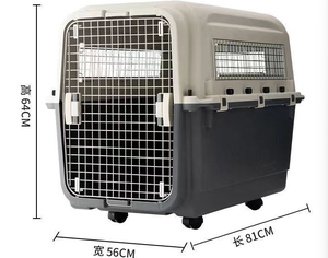 Coffre-fort Double porte conception Pet Cage transporteur chat chien étui de transport Super grand espace Pet Air Transport boîte avec roues - Product Image 6