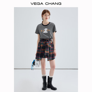 VEGA CHANG Falda escocesa de tartán tradicional escocesa con bolsillos para mujer Falda plisada de estilo coreano - Product Image 4