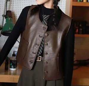 Chaleco de Piel de Oveja de Moda al por Mayor para Mujer, Fabricante de Chalecos de Cuero Auténtico de Primera Calidad, Chalecos de Cuero Real para Mujer en Oferta - Product Image 6