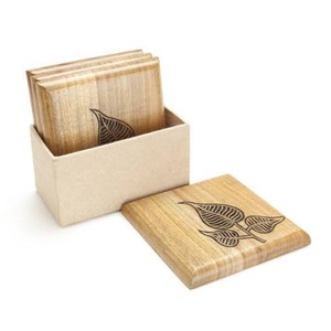 ที่รองแก้วทำจากไม้หรูหรา4ชิ้นถาดรองแก้วดื่มค็อกเทลเบียร์ถ้วยชา - Product Image 3