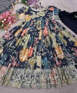 นักออกแบบ จอร์เจตต์ งานเย็บปักถักร้อย ลําดับ งานซาลวาร์ คามีซ ชุดปาร์ตี้ เสื้อผ้าชาติพันธุ์ ราคาส่ง - Product Image 5