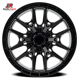 Rines Forjados Todoterreno Negros Brillantes Personalizados de 9J-12J para Camionetas SUV de 17-22 Pulgadas 6x127 6x139.7 8x165.1 Rines de Aleación - Product Image 2