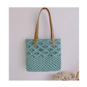 Luxury Women Macrame Hand Wear Bags Featuring Classic Black & Natural Ivory Shades <b>For</b> Parties Weddings (Brown) - Product Image 5