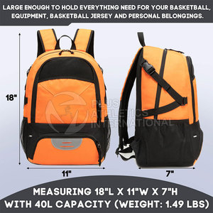 Bolsa de baloncesto multifunción con puerto USB y compartimento de pelota oculto Mochila de baloncesto con red de pelota - Product Image 2