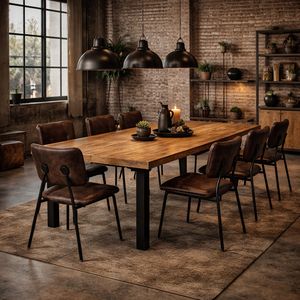 Silla de Comedor Industrial Antigua de Cuero Genuino |   Asientos Impermeables para Restaurantes Comerciales, Salas de Estar, Villas y Hoteles |   Metal - Product Image 5