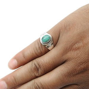 Bijoux pour femmes à la mode 925 Sterling Silver Natural Turquoise Gemstone Minimalist Design Hand Crafted Classy Rings Bulk Suppliers - Product Image 5