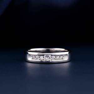 Bague de mariage Princess Lab Grown Diamond pour homme Bague de fiançailles en diamant rond en or blanc 14 carats Bague en diamant pour homme sans conflit - Product Image 3