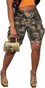 Pantalones cortos Cargo de algodón para mujer, ligeros y transpirables, venta al por mayor, pantalones casuales de cintura media, ropa de calle elegante de diseñador para mujer - Product Image 5