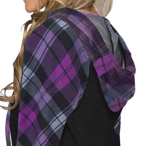 Nuevas mujeres de gran tamaño 100% algodón bloque Sudadera con capucha invierno peso pesado polar con bordado Rhinestone Logo impreso diseño - Product Image 5