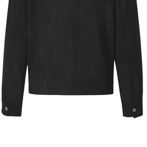 Veste en cuir suédé de haute qualité pour hommes avec col montant et veste en toile de style de rue à fermeture éclair épaisse multi-poches - Product Image 4