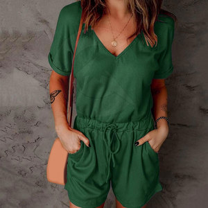 Rompers Casuales de Verano para Mujer, Manga Corta, Transpirables, de Algodón, para Playa, Viajes, Moda, Cómodos y Elegantes - Product Image 3