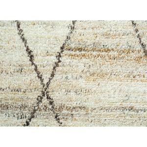 Tapis en polyester noué à la main Zuri Classic Ivory, motifs géométriques et abstraits pour le salon ou le couloir - PKPL-14 - Product Image 3