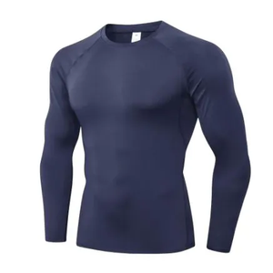 Camisa de compresión azul real para hombre, camiseta de manga corta Dry Fit Gym Base Layer Stretch Sports Top Custom Logo Workout OEM Activewear UPF50 - Product Image 3