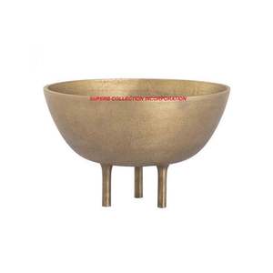 Cuenco de aluminio Antiqui dorado con patas de alta calidad al por mayor y suministros - Product Image 1