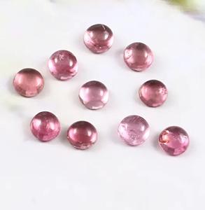 Cabochon rond en tourmaline rose naturelle 1mm à 10mm à dos plat pierres précieuses en vrac pierre rose pour la fabrication de bijoux approvisionnement en gros - Product Image 3