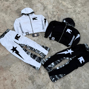 Conjunto deportivo de alta calidad fabricado por Asisto, pantalones deportivos de doble capa con capucha y pantalones de doble cintura con bordado. - Product Image 6