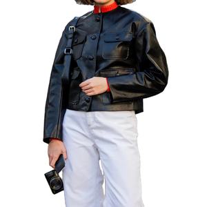 Abrigo de piel de serpiente de invierno al por mayor, de alta calidad, unisex, a la moda, ajustado, con cuello redondo, con capucha, estilo motero, ecológico, ropa urbana - Product Image 1