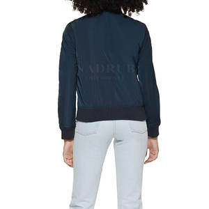 Chaqueta Bomber elegante para mujer con cremallera suave y forro chaqueta Bomber de moda urbana para mujer - Product Image 5