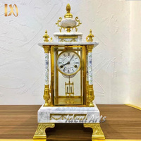 Style européen Antique Unique Cuivre Laiton Bronze Art Or Horloge De Table Avec Numéro Romain pour Salon