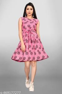 Vestido de algodón indio hecho a mano, ropa de verano sin mangas con estampado de bloques florales para mujer, vestido de fiesta de moda a la venta, suministro ODM - Product Image 3