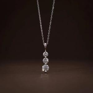<b>Hot</b> Seller Round Cut VVS Moissanite Diamond Three <b>Stone</b> Pendant Necklace With 925 Silver Luxury Fine Jewelry For Women Fashion - Product Image 1