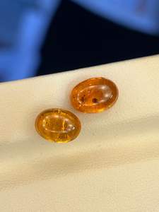 พลอยโกเมนสีส้มธรรมชาติทรงวงรีสำหรับทำเครื่องประดับ TZ - Product Image 2