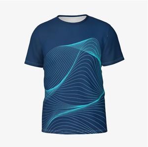 T-shirt pour hommes mode à manches courtes élastique respirant sport fitness absorbant séchage rapide bleu léger T-shirt unisexe - Product Image 4