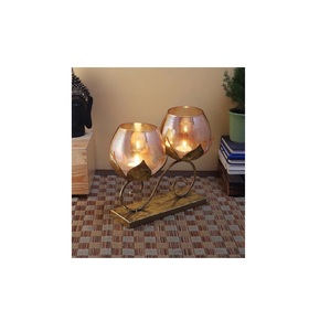 metal lotus Flower iron metal Candle Holders with glass votive Party Wedding Decoration Gold Silver Color Table Craft <b>Candelabra</b> - Product Image 2
