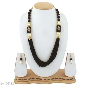 Conjunto de collar chapado en oro de aleación elegante para mujer estilo Vintage latón diamante perla cuentas artificiales fiesta aniversario mamá amante - Product Image 2