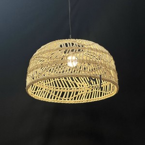 Rustic Round Rattan Lampshade Pendant <b>Light</b> <b>Cover</b> Livingroom, Bedroom Home Decor Vintage Lamp Shade Chandelier Made in Vietnam - Product Image 4