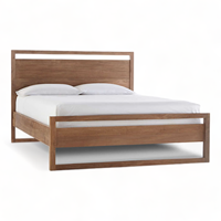 Base de Cama Moderna de Lujo, Plegable, de Madera de Teca Sólida, Cómoda y Resistente, para Colchón Doble, Tamaño King/Queen