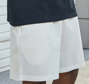 Vêtements de plage d'été de couleur unie, vente en gros de shorts de bain pour hommes en tissu peigné, taille élastique, tricot décontracté, anti-UV, séchage rapide - Product Image 4