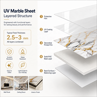 Panneau mural en PVC brillant MORLENX en marbre mosaïque or blanc pour la décoration de hôtels et villas de luxe