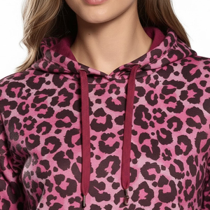 Pull à capuche en coton surdimensionné pour femmes, best-seller, étiquette privée, votre propre style, bonne qualité, pulls à capuche léopard pour femmes - Product Image 4