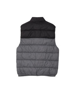 <b>Men's</b> Winter Sleeveless Puffer <b>Jacket</b> with Stand Collar <b>Smart</b> Casual Style Front Logo Solid Pattern Zipper Closure Dyed - Product Image 2