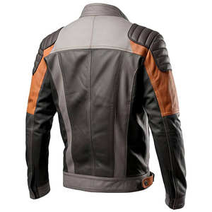 Blouson de moto unisexe en cuir 2026, style CE, coupe-vent, protecteur, personnalisable, fournisseur en gros pour l'exportation - Product Image 2