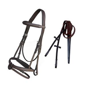 Brida marrón de alta calidad para uso ecuestre Cuero de tamaño completo con tubería de gasolina Obstáculos equinos y espectáculo de productos de caballos - Product Image 6