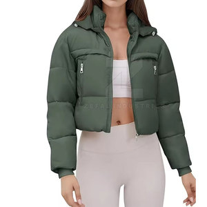 Chaqueta Acolchada Gruesa y Acogedora para Mujer, Manga Larga, Ropa Exterior Informal, Ligera, Transpirable, Resistente al Viento, Ecológica, para Invierno - Product Image 1